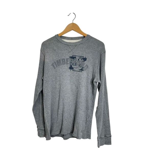 Timberland Long Sleeve Shirt Size Large Gray Crewneck Pullover - Picture 1 of 8